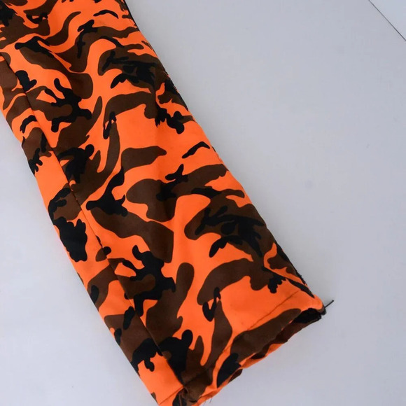Vintage Winchester Neon Orange And Black Outdoor Camo Print Lined Overalls Med - Picture 5 of 16